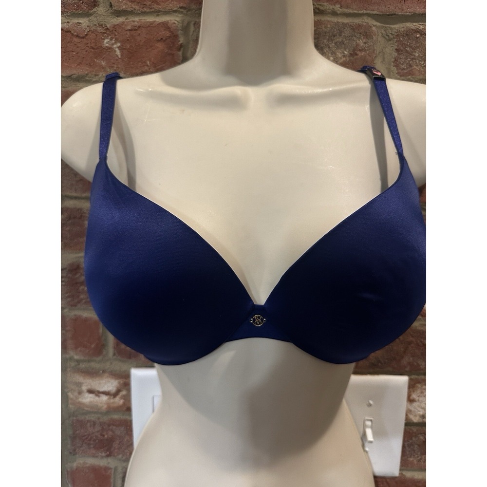 Victorias Secret 34D Bra Blue Push Up Underwire Back Closure NWT